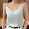 thumbnail image 2 of Besolor Women's Plus Size Silk Satin Cami Tops V Neck Spaghetti Strap Camisole Casual Summer Basic Blouse Shirts, 2 of 4