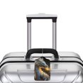 thumbnail image 5 of Sikiie Golden White Fire Dragon Luggage Tag for Suitcase Leather Baggage Tag with Stainless Steel Loop Privacy Cover for Women Men Girls-2 PCS, 5 of 5