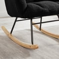 thumbnail image 5 of Glider Rocking Chair for Living Room, Tufted Upholstered Accent Chair with Teddy Fabric and Metal Frame, High Back Armchair for Nursery, Bedroom, or Reading Corner, 5 of 12
