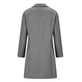thumbnail image 5 of Mens Trench Coat Pea Coats Single Breasted Stand Collar Casual Coat Winter Notched Collar Wool Blend Long Winter Coats with Pockets, 5 of 7