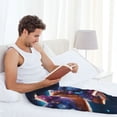 thumbnail image 6 of Picia Colorful Star River Squirrel Mens Soft Woven Cotton Elastic Waistband Sleep Pajama Pant Lounge Sleep Pant With Pockets And Drawstring-Large, 6 of 9