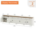 thumbnail image 3 of Buffet Cabinet with 8 Doors and 4 Drawers, Large Kitchen Storage Cabinets Wood Coffee Bar Tables with Adjustable Shelf, Modern Farmhouse Sideboard for Dining Room, Living Room, Off White, 136 inch, 3 of 6