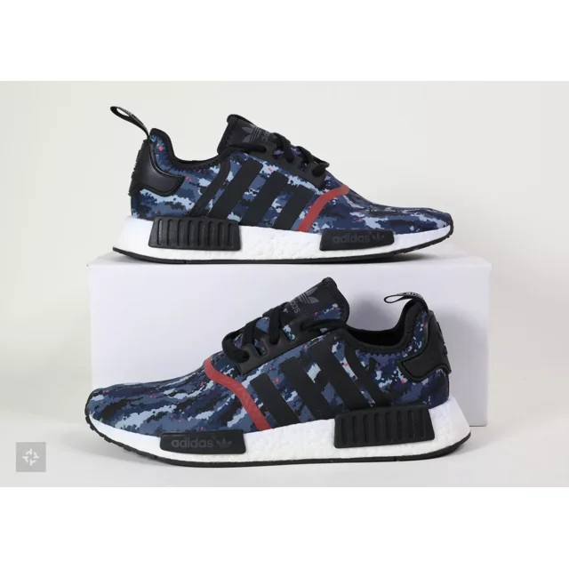Ad-id-as NMD R1 Blue Red Camo SAMPLE Athletic Running Shoes Men's Size 9 (B49398)