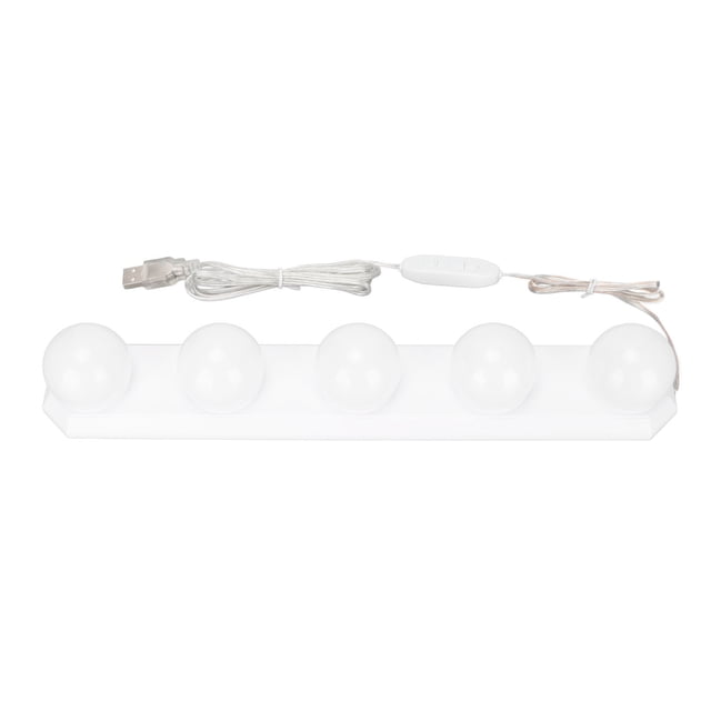 Vanity Mirror Bulb, 3 Color Modes 50000 Hours 5 LED Vanity Mirror Light PC Soft Lampshade For Bathroom
