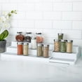 thumbnail image 3 of Smart Design Plastic Expandable 3-Tier Spice Rack - Non-Slip Lining and Feet - BPA Free - Cupboard, Jars, Cans, Cabinet, Countertop, Pantry, Storage, Kitchen Organizer - White with Gray, 3 of 7