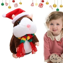 Fan-Favorite Talking Walking Hamster Plush Toy - Voice-Changing Repeats Pet Play Toy, Battery-Operated Funny Decor for Desk, Pet Interaction & Stress Relief, Soft Plush Durable Design, 6.3in, Brown