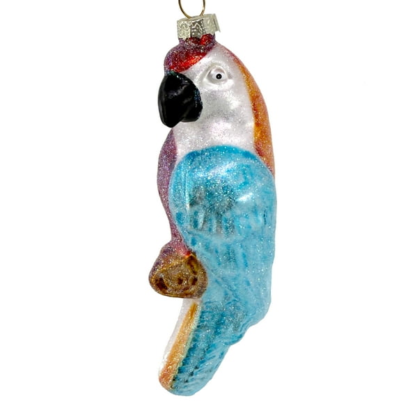 Parrot Ornament - Blown Glass Macaw Bird Christmas Tree Holiday Decoration