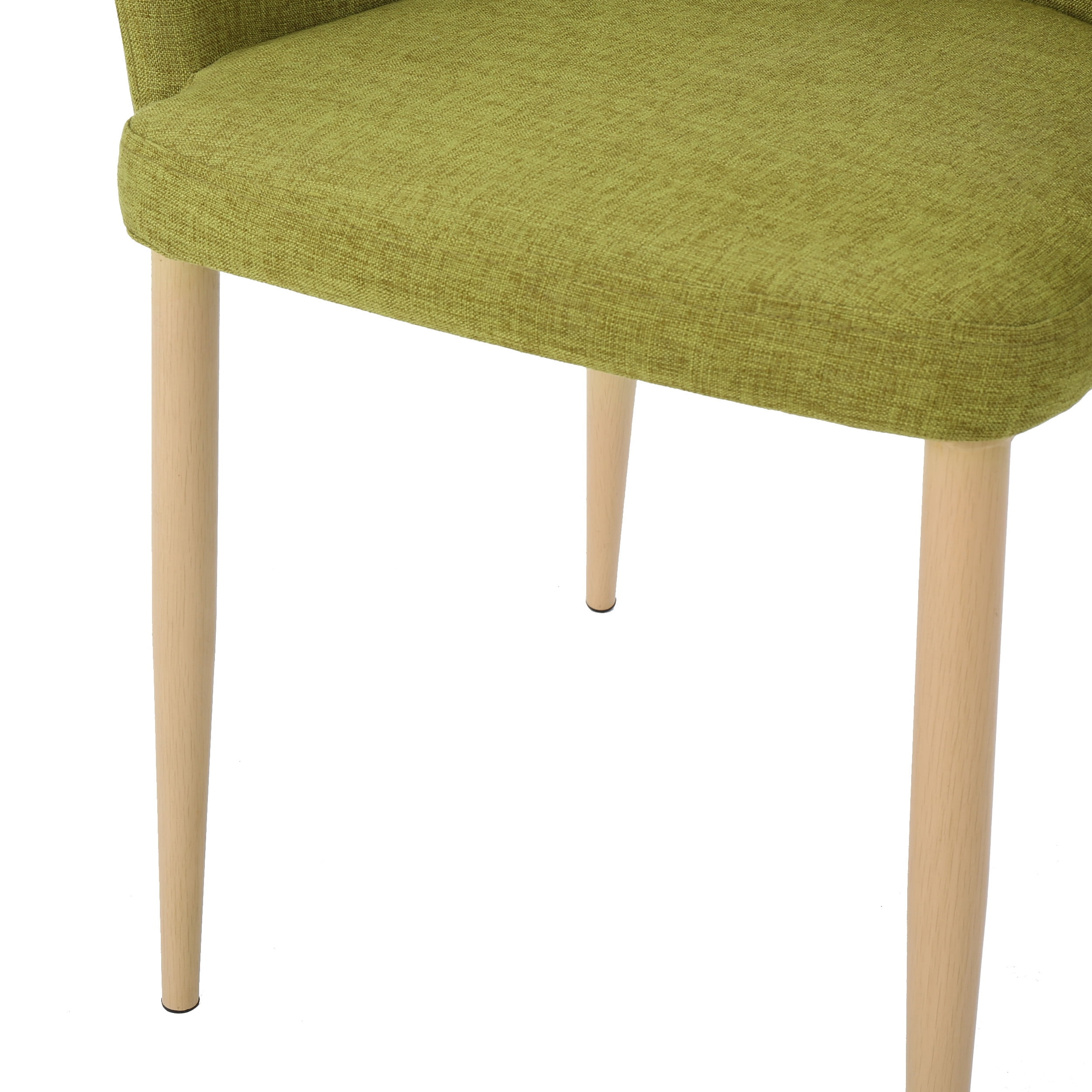 Noble House Nina Indoor Mid Century Fabric Dining Chairs, Set of 2, Green