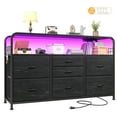 thumbnail image 5 of EnHomee Black 7 Drawers Dresser with Shelves Fabric Dresser with LED Lights, 5 of 9