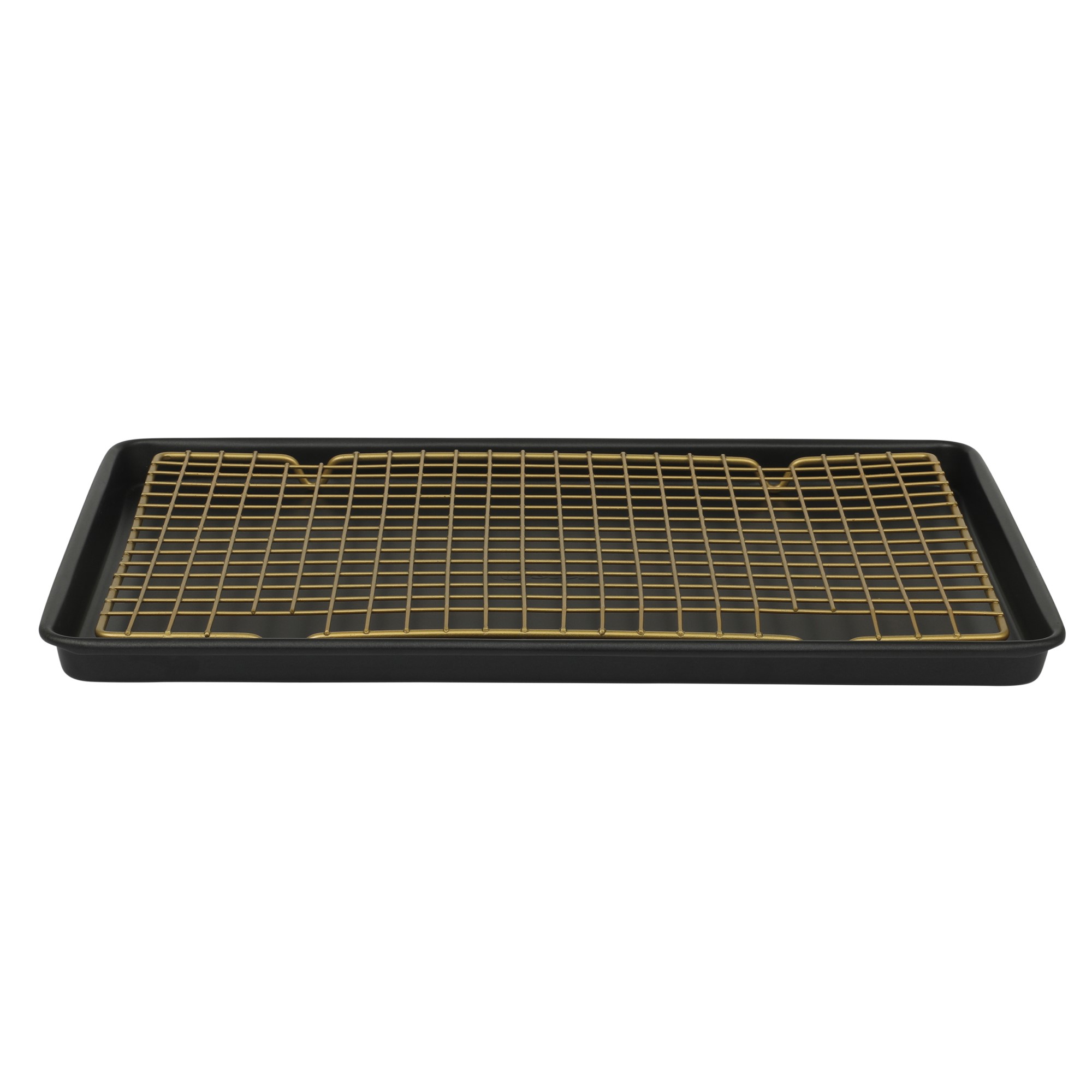 Oster Premium Abbottsford 16-teiliges Kochgeschirr-Set – Alu, Keramische Antihaft, Induktionsgeeignet, Schwarz/Gold