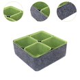 thumbnail image 3 of Organizador de cajones de fieltro, cesta de maquillaje, caja de almacenamiento portátil apilable, contenedor de almacenamiento para encimera, estantes Gris intenso y verde, 3 of 9