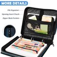 thumbnail image 5 of Zipper Binder with Shoulder Strap 2 inch 3 Ring Waterproof File Folder Organizer Bag 500 Sheet Whirlpool Carp Pattern, 5 of 8