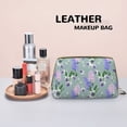 thumbnail image 4 of Dragonfly Orchid Makeup Bag, Large Capacity Travel Cosmetic Bag for Women Girls- Travel Toiletry Bag Leather Portable Waterproof Makeup Case Organizer with Handle, 4 of 4