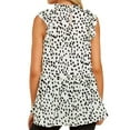 thumbnail image 4 of Camisa de mujer, cuello de muñeca, manga corta, top con estampado de puntos, camiseta informal, blanco, XXL Noticed AP001622-15, 4 of 7