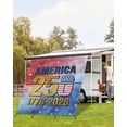 thumbnail image 4 of 4th of July RV Awning Sun Shade Screen 9'X7' America 250th Mesh Sunscreen Red White and Blue Star Ombre Awning Shade Screen with Zipper UV Blocker Completed Kits for RV Motorhome Camper, 4 of 7