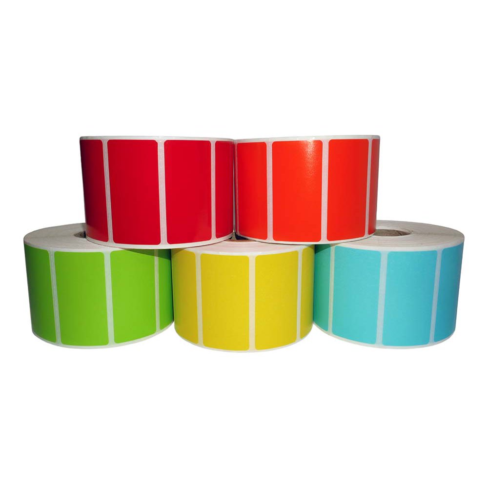 50 Rolls Zebra Compatible Color 2x1 Ten of Each Roll RED GREEN YELLOW