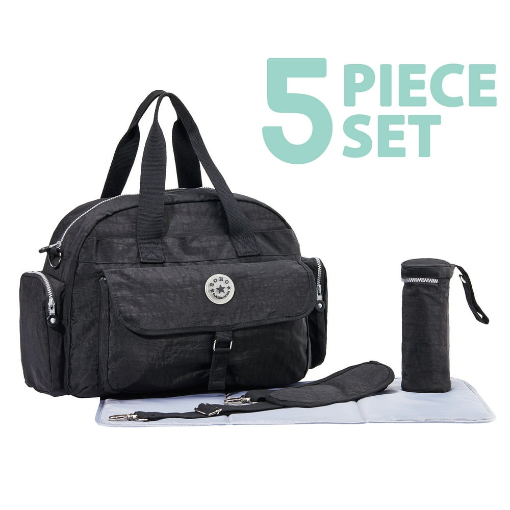 SoHo Collections Classic Baby Diaper Bag Backpack with Changing Pad