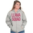 thumbnail image 4 of Llama Squad Save The Drama Alpaca BFF Zip Hoodie Sweatshirt Women Brisco Brands X, 4 of 6
