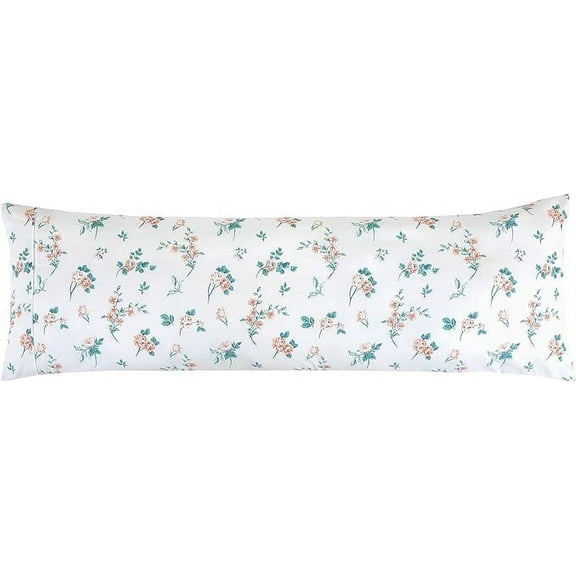 Mocassi 2 Floral Pint Pillowcases Set - 1500 Thread Microfiber 2-Piece Hidden Zipper Closure Pillow Covers, Soft and Smooth - Body Pillowcase, Pink Celia