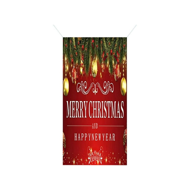 Decoraciones de Navidad Interior 35 X 79 Pulgadas Marco de Puerta de Navidad - Patrón de Santa Claus - Decoración de Puerta de Navidad - Decoración de Fiesta Del Festival