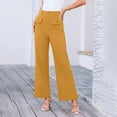 thumbnail image 2 of FRSASU Women's Dress Pants Wide Leg Pull On Stretchy Work Slacks High Waisted Business Casual Straight Trousers with Pockets Yellow, 2 of 9
