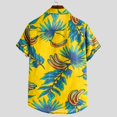thumbnail image 2 of Camisas Hombre Vestir Ropa Blouse Short T camisa camisa impresa camisa de algodón Mens hawaiano Casual Men's blusa (Yellow, XL), 2 of 6
