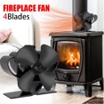 thumbnail image 1 of 1pc Heat-Powered Black Mini Fireplace Fan - Keep Your Home Cozy and Comfortable, 1 of 4