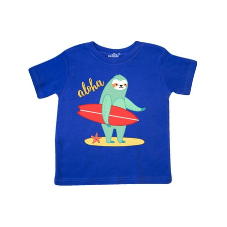 

Inktastic Beach Sloth Surfing Aloha Gift Toddler Boy or Toddler Girl T-Shirt