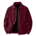 thumbnail image 2 of hoksml Men s Solid Corduroy Collared Zip Up Jacket Long Sleeve Casual Outerwear for Fall Winter Daily Work Comfort, 2 of 9