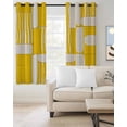 thumbnail image 2 of Abstract Yellow Kitchen Curtains Modern Artwork Stripe Cafe Short Curtains for Bathroom Blackout Window Curtain Grommet Small Window Treatment Tier Drapes for Bedroom Living Room 42"x45"x2, 2 of 9
