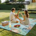 thumbnail image 4 of Blue Coastal Outdoor Rug for Patio/Deck/Porch, Non-Slip Large Area Rug 5 x 8 Ft, Summer Nautical Beach Coral Starfish Indoor Outdoor Rugs Washable Area Rugs, Reversible Camping Rug Carpet Runner, 4 of 8