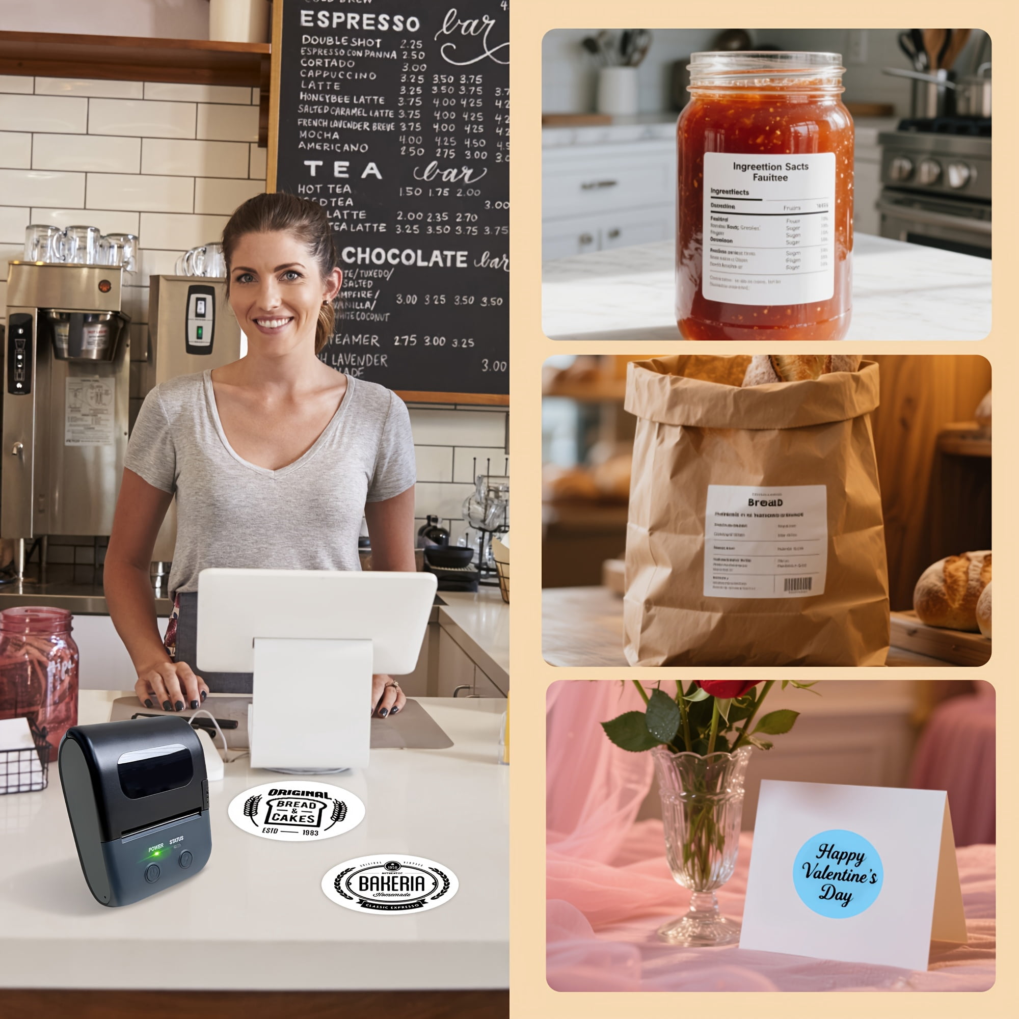 L7 Portable Wireless Label Printer, Using Thermal Technology, Seamless Label Manufacturer, Suitable for Transportation Labels, Inventory Management, And Home Organization, Barcode Printer