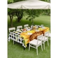 thumbnail image 5 of 60x84 Inch Outdoor Tablecloth with Umbrella Hole Zipper Rectangle Sunflowers Rectangular Tablecloths Outside Waterproof Black White Check Sunshine Buffalo Bee Patio Table Cloth Cover for Picnic Party, 5 of 8