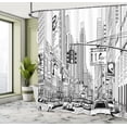 thumbnail image 4 of Ambesonne NYC Shower Curtain, Street of New York Urban Sketch, 69"Wx75"L, Charcoal Grey and White, 4 of 5