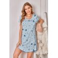 thumbnail image 3 of Ekouaer Womens Nightgown Short Sleeve Night Shirt Crewneck Printed Casual Sleepshirt, 3 of 6