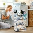thumbnail image 5 of Yayeee Freestanding Laundry Hamper with Handle Collapsible Large Storage Basket for Clothes, Snowy Winter, 5 of 7