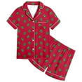 thumbnail image 1 of PMVFHDE Pyjamas pour Filles Motif Dinosaure Mignon Ensemble de Pyjamas à Manches Courtes Imprimé pour Garçons et Filles, Rouge, 2-3 Ans, 1 of 4