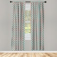thumbnail image 2 of Ambesonne Underwater Window Curtains, Funny Exotic Fishes Swim, Each 28" W x 63" L, Pale Ruby and Pale Blue, 2 of 2