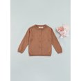 thumbnail image 2 of Cardigan Tricoté pour Filles et Garçons, Manches Longues, à Simple Boutonnage, 2 of 8