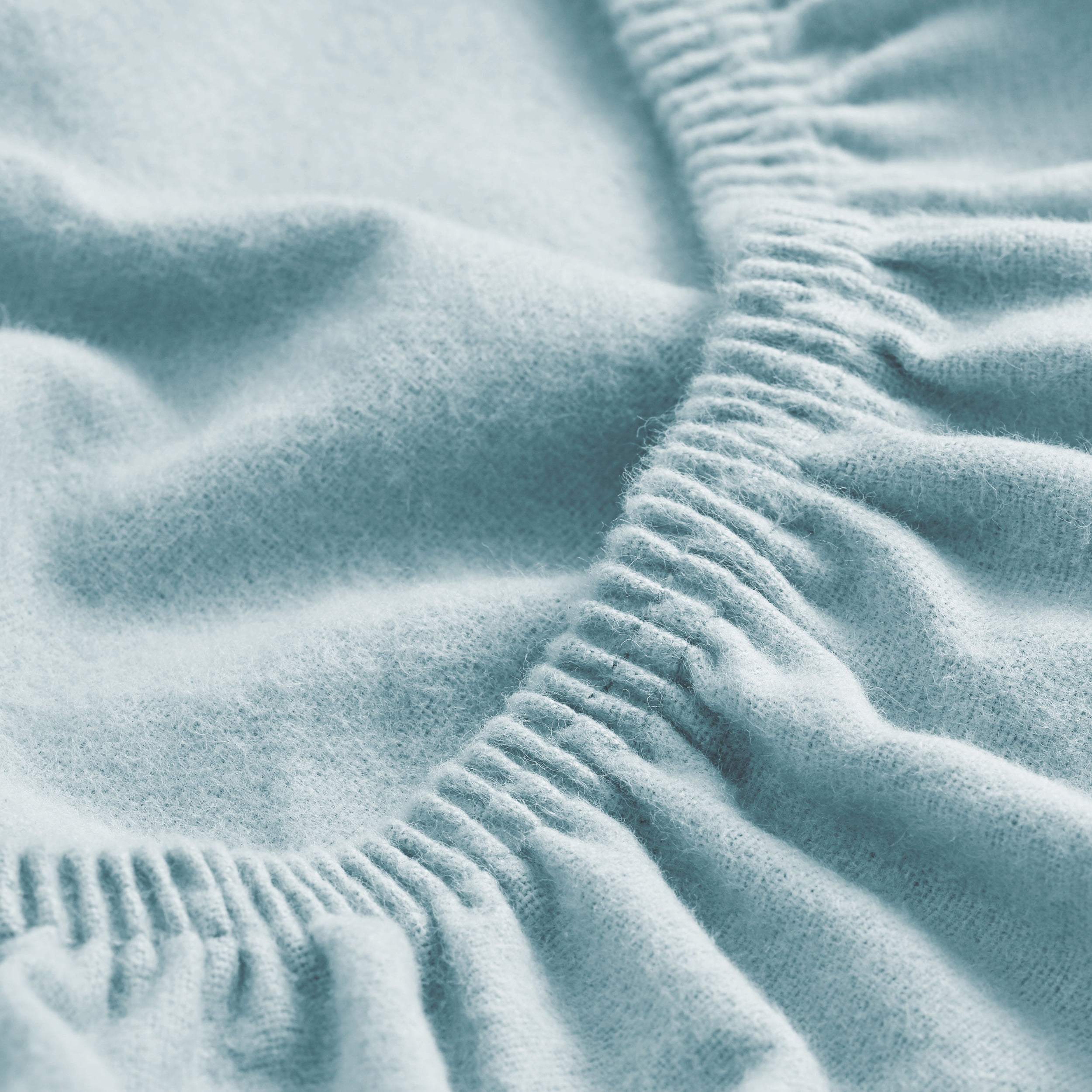 Bare Home 100% Cotton Flannel Deep Pocket 5-Piece Sheet Set with 2 Bonus Pillowcases (Split King, Light Blue)