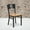 Natural Wood Seat/Black Metal Frame, variant on Emma + Oliver Black Circle Back Metal Restaurant Chair - Cherry Wood Seat