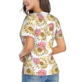 thumbnail image 2 of Goofa Sunflowers Pattern Women's Slim-Fit Short-Sleeve V-Neck T-Shirt,Classic-Fit Short-Sleeve V-Neck T-Shirt-3X-Large, 2 of 5