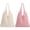 Beige + Pink, variant on 2Pcs Crochet Mesh Beach Tote Bags, Summer Foldable Aesthetic Shoulder Boho Knit Bag for Women Casual Vacation Essentials
