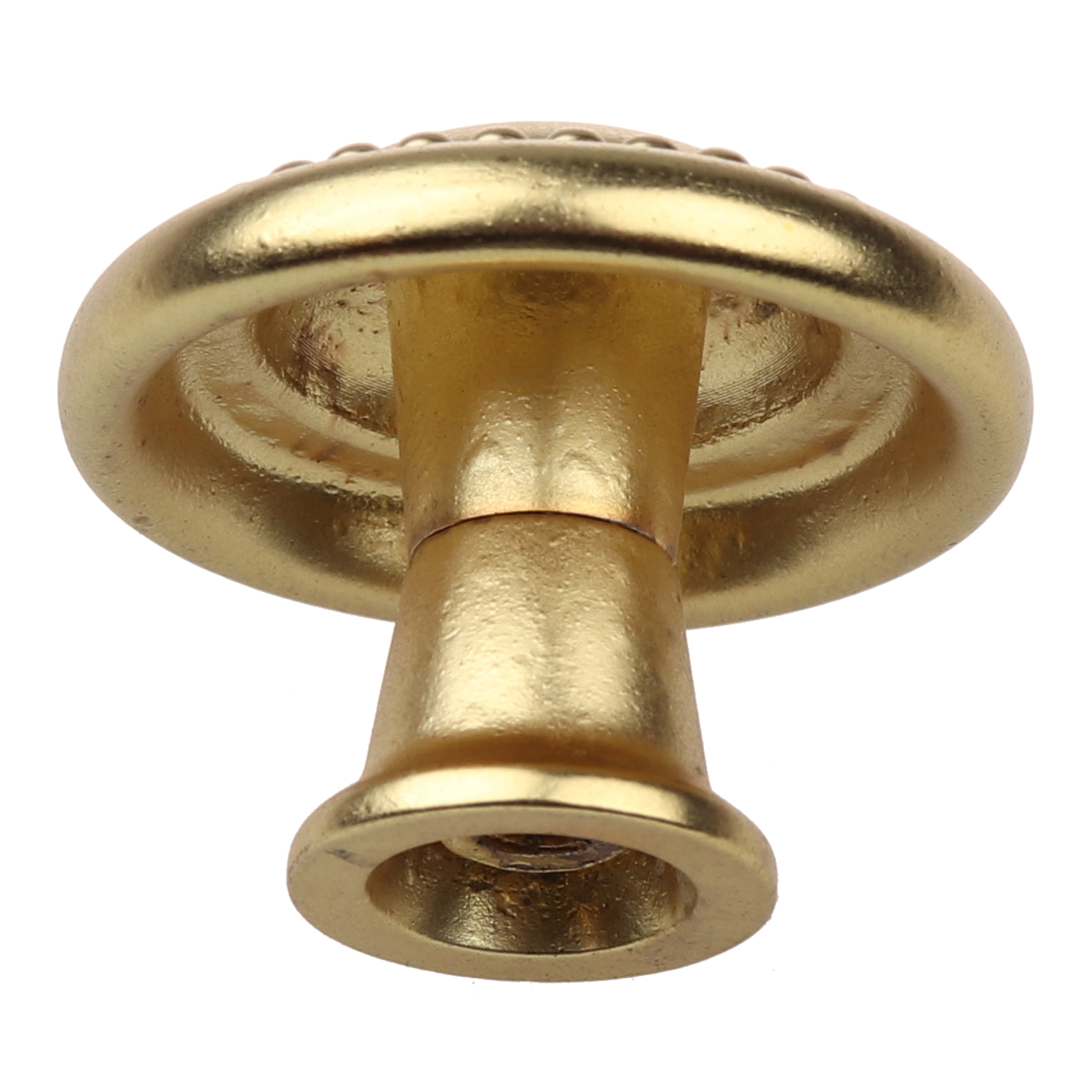 GlideRite 1.25 in. Round Beaded Cabinet Knobs, Brass Gold, Pack of 10