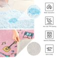 thumbnail image 6 of IAUYY Set of 2 Inch Bath Mat Thick Soft Plush Shower Mat TPR Backing Material Non Slip Bath Mats for Bathroom for Tub Shower Hotel Graffiti Notes Swirl Around, 6 of 9