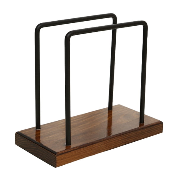 Servilletero de madera con alambre de metal, servilletero de pie
