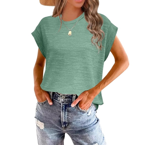 MAIHAN Ladies T Shirts Summer Tops 2026 Spring Trendy Casual Casual Basic Tee Shirts Loose Fit Cute Basic Crew Neck T Shirts for Women