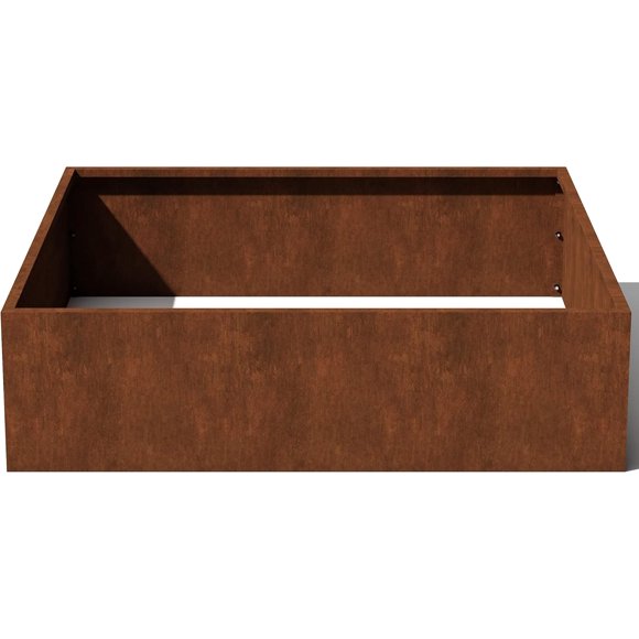 Corten Steel Series Raised Garden Bed - Large Metal Flower Bed for Outdoor Gardens | Naturally Rusting Steel for All-Weather Use | Modern Rustic Décor