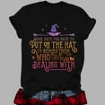 thumbnail image 2 of Fall Shirts for Women Short Sleeve Witch Hocus Pocus Printed Crew Neck Halloween Tops Loose Fit Tops Casual Y2K Blouses, 2 of 3