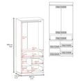 thumbnail image 3 of JERFIT Black Modern Armoire Wardrobe with Double Doors, Shelves & Hanging Rod for Bedroom Closet Storage, 3 of 8